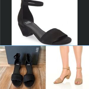Eileen Fisher Womens Mirth Black Ankle Strap Heels Size 7.5